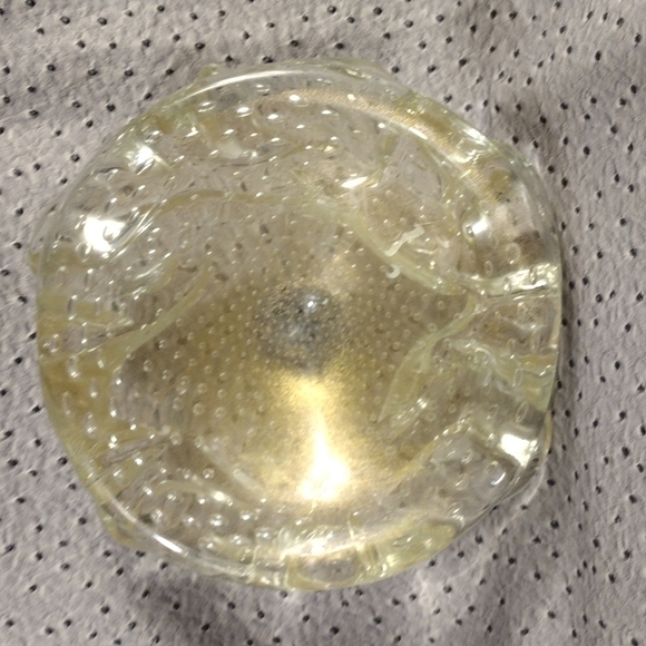 mid-century Murano glass bowl with gold fleck inclusions attributed to Seguso - Picture 8 of 11